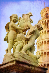 Fototapeta na wymiar Pisa - i putti e la torre