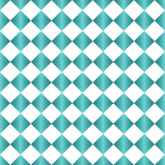 Teal and White Diamond Pattern Repeat Background