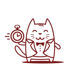 Character groom in a wedding suit line art