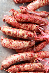 BBQ sausages in the market