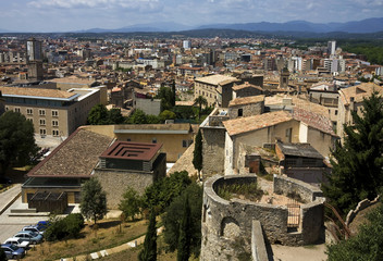 Fototapeta na wymiar A View of the City of Girona in Spain.