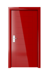 Red door with electronic lock