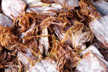 Dried squid closeup