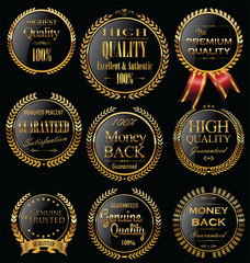 Set of vintage premium quality black labels