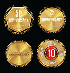 Anniversary golden labels