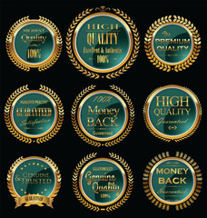 Set of vintage premium quality green  labels