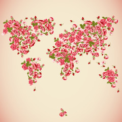 Flower World Map Eco Abstract background