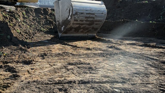 Aushubarbeiten auf der Baustelle