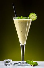 Healthy drink with cucumber