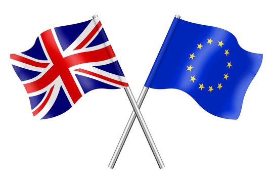 Flags :  United Kingdom and Europe