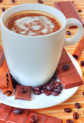 Coffee with chocolate and cinnamon