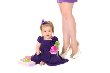 baby girl purple dress with flowers
