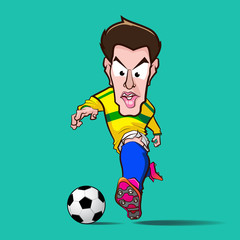 yellow shirt control football cartoon
