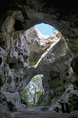 Huge cave entrance from inside