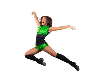 Fototapeta na wymiar athletic young woman jumping