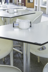 White bar tables