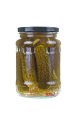 Jar with cucumbers