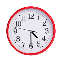 Half of the fifth on a round clock face