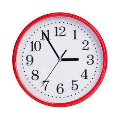 Five to three on round clock face