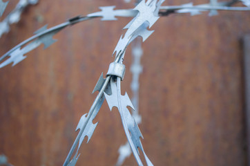 wire, barbed, sharp, security, fence, system, metal