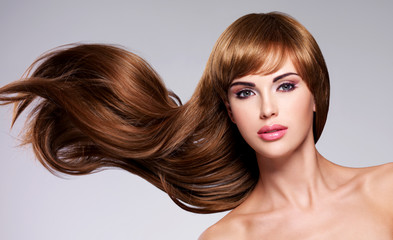 Beautiful sexy woman with long  hair