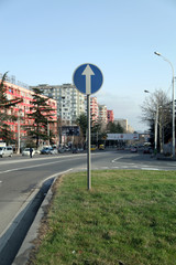 Fototapeta na wymiar Road With Sign