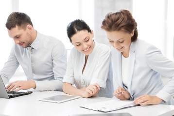 business team working in office