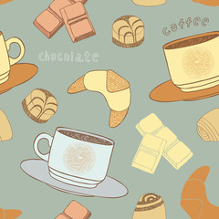 retro food seamless pattern
