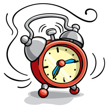 Alarm Clock Ringing Cartoon Illustration