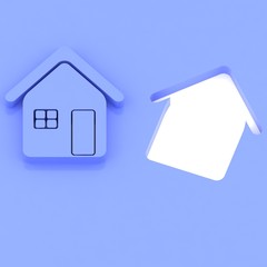 puzzle of blue house