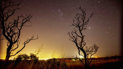 Moving stars and glowing light sources, with slider