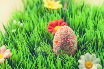 Easter egg in a grass