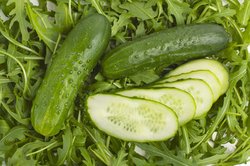 green fresh cucumbers