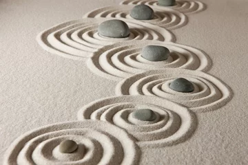 Deurstickers Stenen in het zand Zen stenen