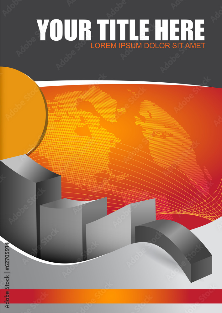 Poster economic background with graph and continents