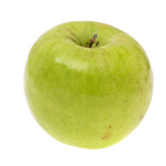 Ripe Green Apple Isolated on White Background.