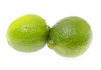 Fresh Ripe Lime, Isolated on White Background.