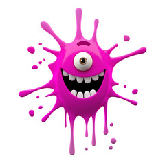 funny monster 3D character, crazy little creep,