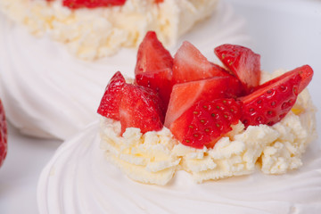 Strawberry Meringues Dessert Pavlova