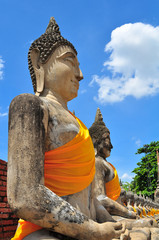 Obraz premium Stone Buddha Statue in Ayutthaya Province, Thailand