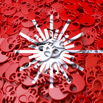 Warnzeichen Laser, Laserstrahlung, rot, wei&szlig;