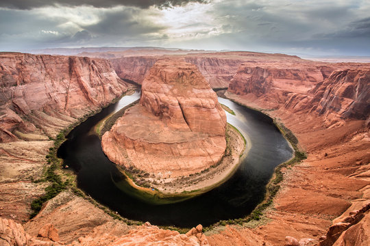 Horse shoe shaped bend in the Colorado river near Page, Arizona.