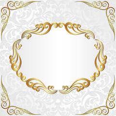 white background with golden frames