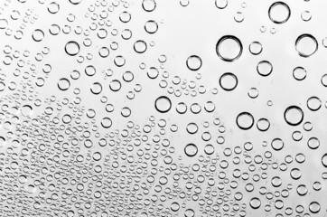 Water drop on black and white background (Process dark black and