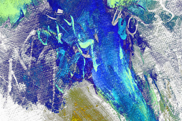 abstract painting by oil on a canvas, background,  illustration © Mikhail Zahranichny