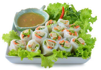 vegetables and in noodle tube