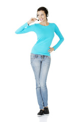 Fototapeta premium Call center assistant smiling