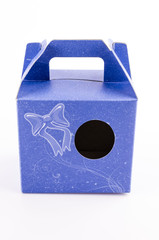 Empty blue box isolated on white background