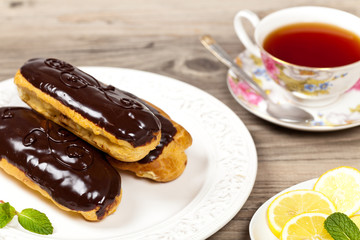 Chocolate eclairs
