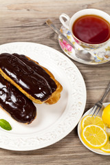 Chocolate eclairs